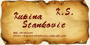 Kupina Stanković vizit kartica